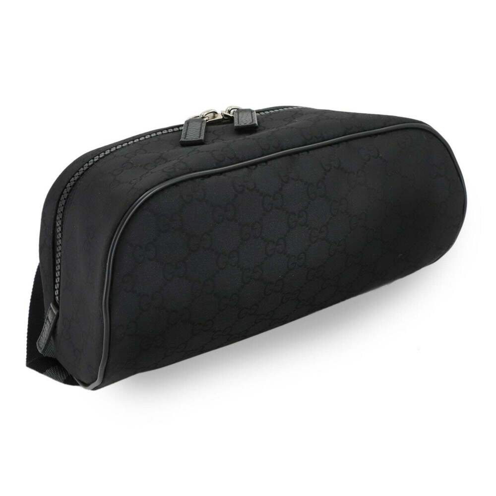 Gucci GG Nylon Crossbody Bag, Black Leather with Silver Hardware, 449182 - Picture 5 of 10